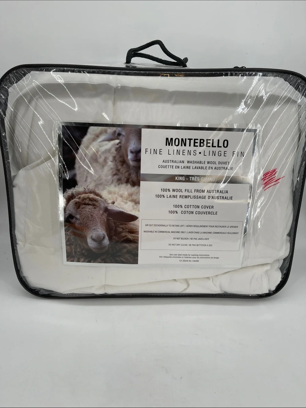 Montebello Australian Washable Wool Duvet Insert New In Bag